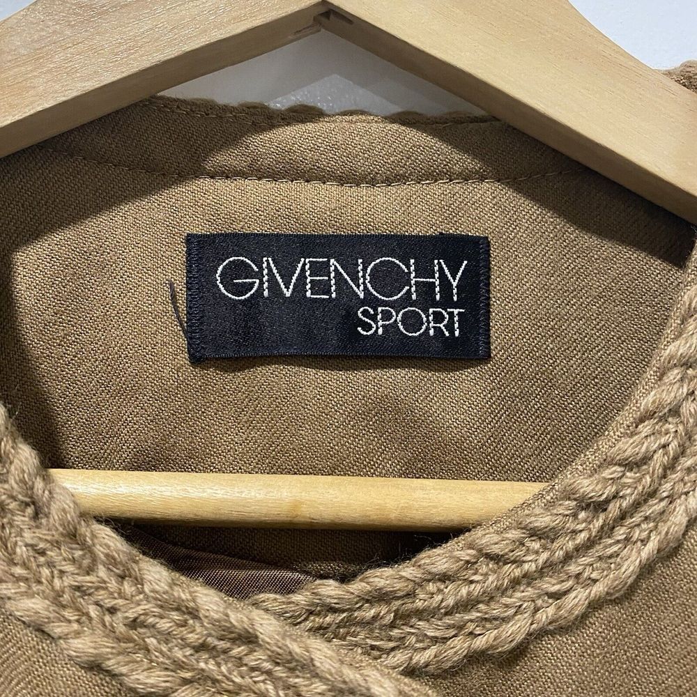 Givenchy Sport Vintage Women's 10 Wool Tan Button Down Leisure Jacket Blazer - Picture 2 of 11
